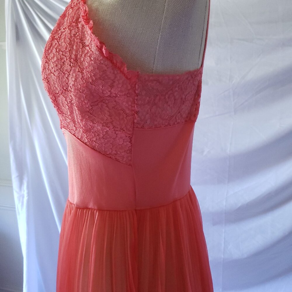Vintage Coral Lingerie Nightdress Slip Small - Picture 5 of 14